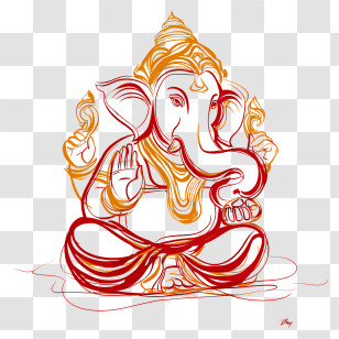 Happy Ganesh Chaturthi - Ganesha Illustration For Ganesh Chaturthi Transparent PNG