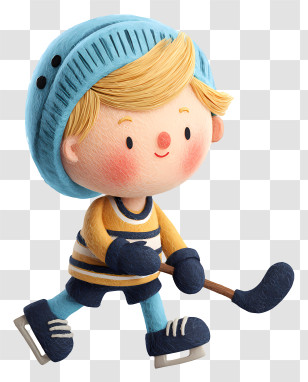 Boy Playing Hockey - Boy Playing Ice Hockey Transparent PNG