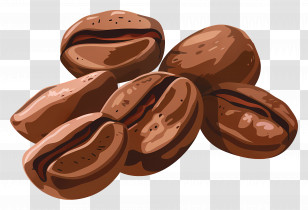 Coffee Beans - Illustration Of Coffee Beans Close-Up Transparent PNG