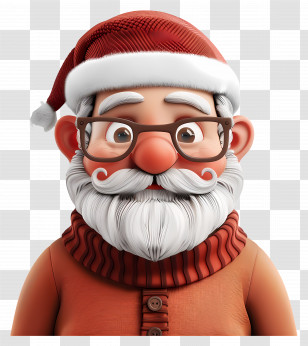 Grandfather - Santa Claus Cartoon In Festive Attire Transparent PNG