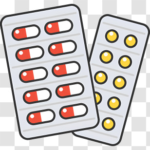 Tablet - Two Blister Packs Of Capsules And Tablets Transparent PNG