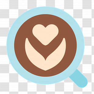 Cappuccino Coffee - Latte Art In Blue Cup Transparent PNG