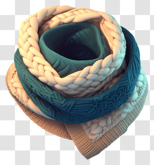 Wool Scarf Knit - Cozy Knitted Scarf Stack Transparent PNG