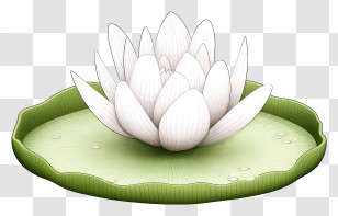 Pink Christmas Tree - White Lotus Flower Floating On Green Pad Illustration Transparent PNG