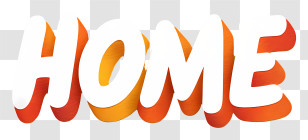 Home Logo - HOME Orange 3D Lettering Transparent PNG