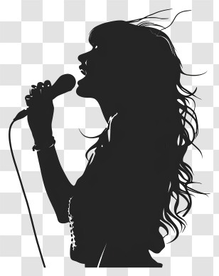 Taylor Swift Silhouette - Silhouette Of Woman Singing Into A Microphone Transparent PNG