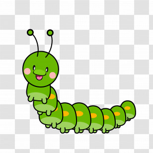 Cartoon Caterpillar - Cartoon Caterpillar With Smile Transparent PNG