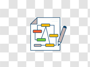 Mind Map - Flowchart Diagram With Paper And Pencil Transparent PNG