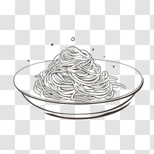 Spaghetti - Simple Line Art Of Spaghetti Transparent PNG