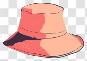 Bucket Hat - Bright Orange Bucket Hat Illustration Transparent PNG