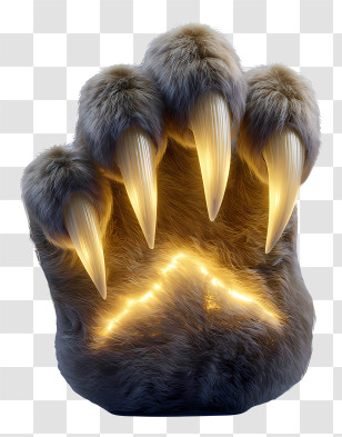 Werewolf Paw - Glowing Bear Paw Emblem Transparent PNG