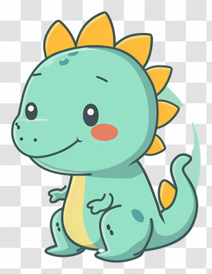 Cartoon Dinosaur - Smiling Cartoon Dinosaur Illustration Transparent PNG