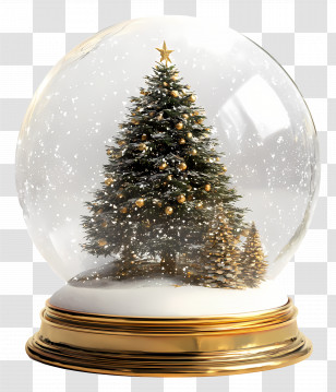 Christmas - Christmas Tree In A Snow Globe Transparent PNG