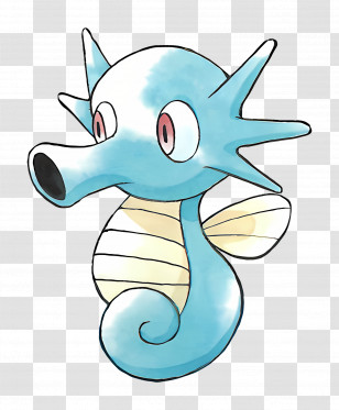 Horsea - Blue Seahorse Cartoon Transparent PNG
