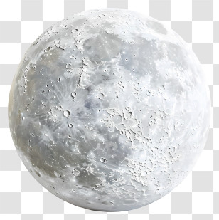 Full Moon - Realistic Moon Crater Illustration Transparent PNG
