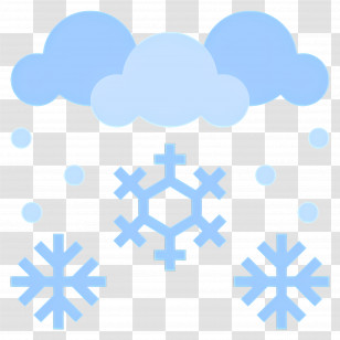 Snowy Weather - Snowflakes And Clouds Representing Winter Weather Transparent PNG
