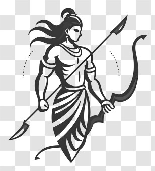 Lord Rama With Bow - Archer With Spear And Bow Transparent PNG