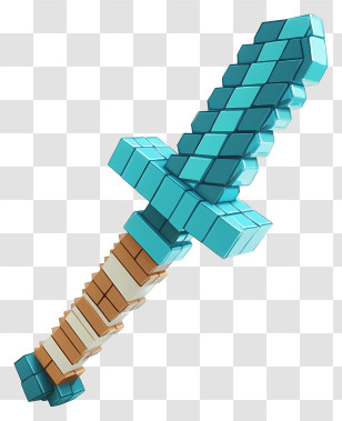 Minecraft Sword - Pixelated Sword In Game Style Transparent PNG