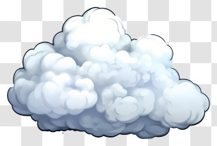 Cartoon Cloud - Cartoon Fluffy Cloud Illustration Transparent PNG