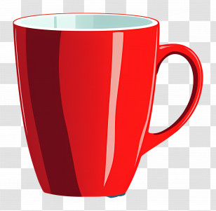 Red Cup - Stylish Red Coffee Mug Transparent PNG