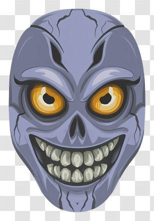 Skull Illustration - Scary Skull Mask For Halloween Costumes Transparent PNG