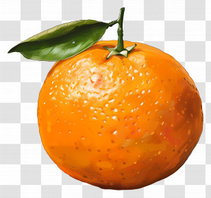 Orange Fruit - Realistic Orange Fruit With Leaf Illustration Transparent PNG