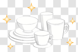 Icon - Clean White Dishes Transparent PNG
