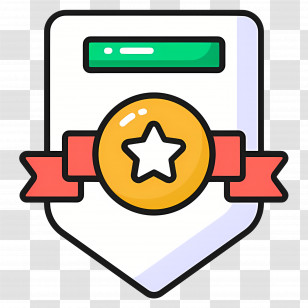 Certificate Of Merit - White Badge With Gold Star Transparent PNG