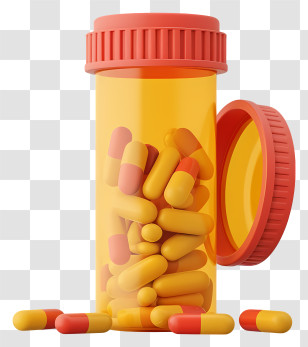 Bottle Of Pills - Pill Bottle With Capsules Transparent PNG