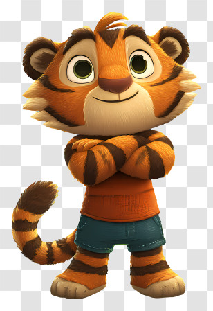 Cute Tiger - Adorable Tiger Cub Character Transparent PNG