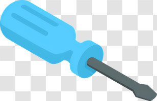 Cartoon - Blue Screwdriver With Flathead Transparent PNG