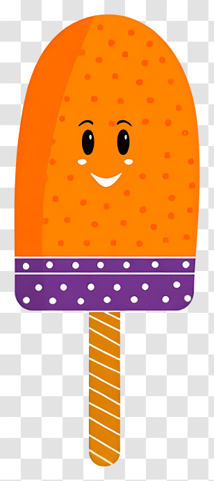 Cartoon Ice Lolly - Smiling Orange Popsicle Cartoon Transparent PNG