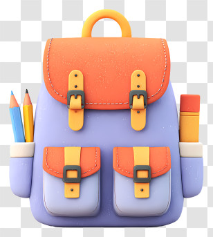 School Backpack With Supplies - Colorful Backpack With School Supplies Transparent PNG