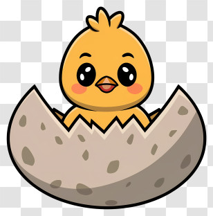 Cartoon Chicken - Hatching Chick From Egg Transparent PNG