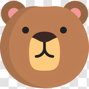 Bear Head - Adorable Bear Face Emoji For Illustration Transparent PNG