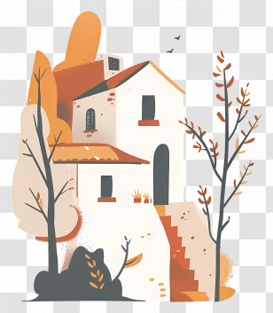 Home - Small Cute Doodle House Transparent PNG