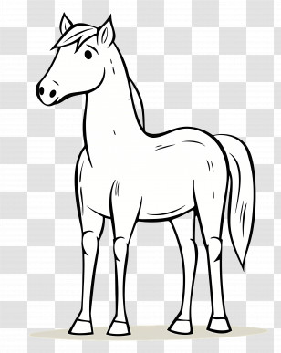Horse Outline - Cartoon Horse Illustration Transparent PNG