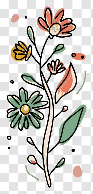 Floral Design - Artistic Floral Illustration Transparent PNG
