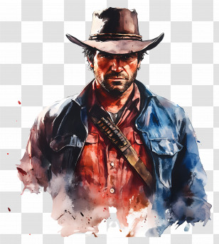 Red Dead Redemption 2 - Western Cowboy Character Illustration Transparent PNG
