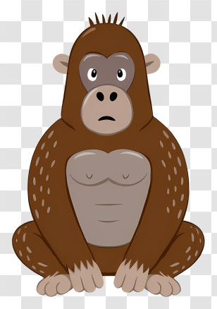 Cartoon Gorilla - Sitting Gorilla Cartoon Transparent PNG