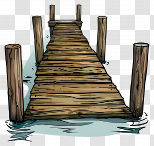 Wooden Pier - Wooden Dock Over Calm Water Transparent PNG