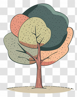 Doodle Tree - Colorful Tree Illustration Transparent PNG