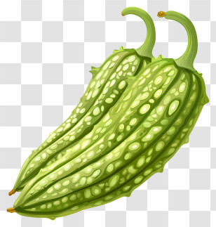 Bitter Melon - Green Bitter Melon Illustration Transparent PNG