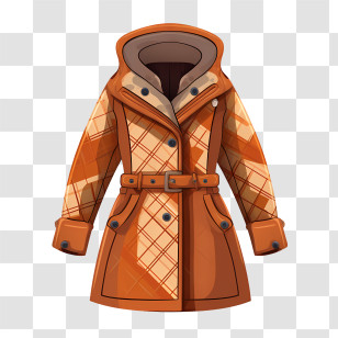 Winter Coat - Plaid Coat For Winter Fashion Transparent PNG