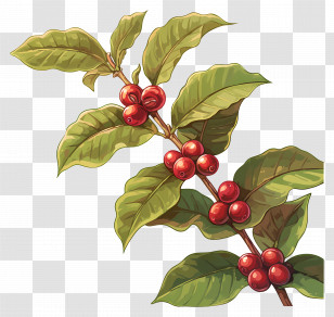 Coffee Plant - Coffee Plant With Berries Illustration Transparent PNG