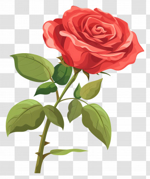 Red Rose - Soft Pink Rose Botanical Illustration Transparent PNG