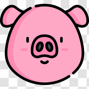 Pig Face - Cute Cartoon Pig Face Transparent PNG