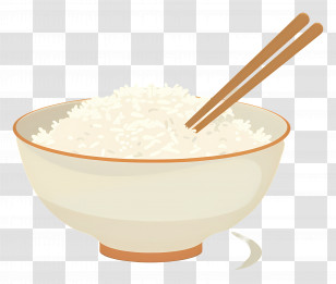 Rice Bowl - Bowl Of Rice With Chopsticks Illustration Transparent PNG