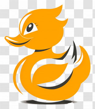 Simple Design - Cute Yellow Cartoon Duck Transparent PNG
