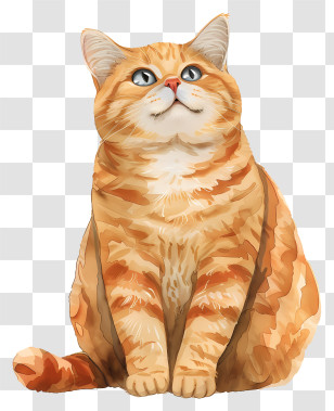 Cat - Adorable Orange Tabby Cat Illustration Transparent PNG